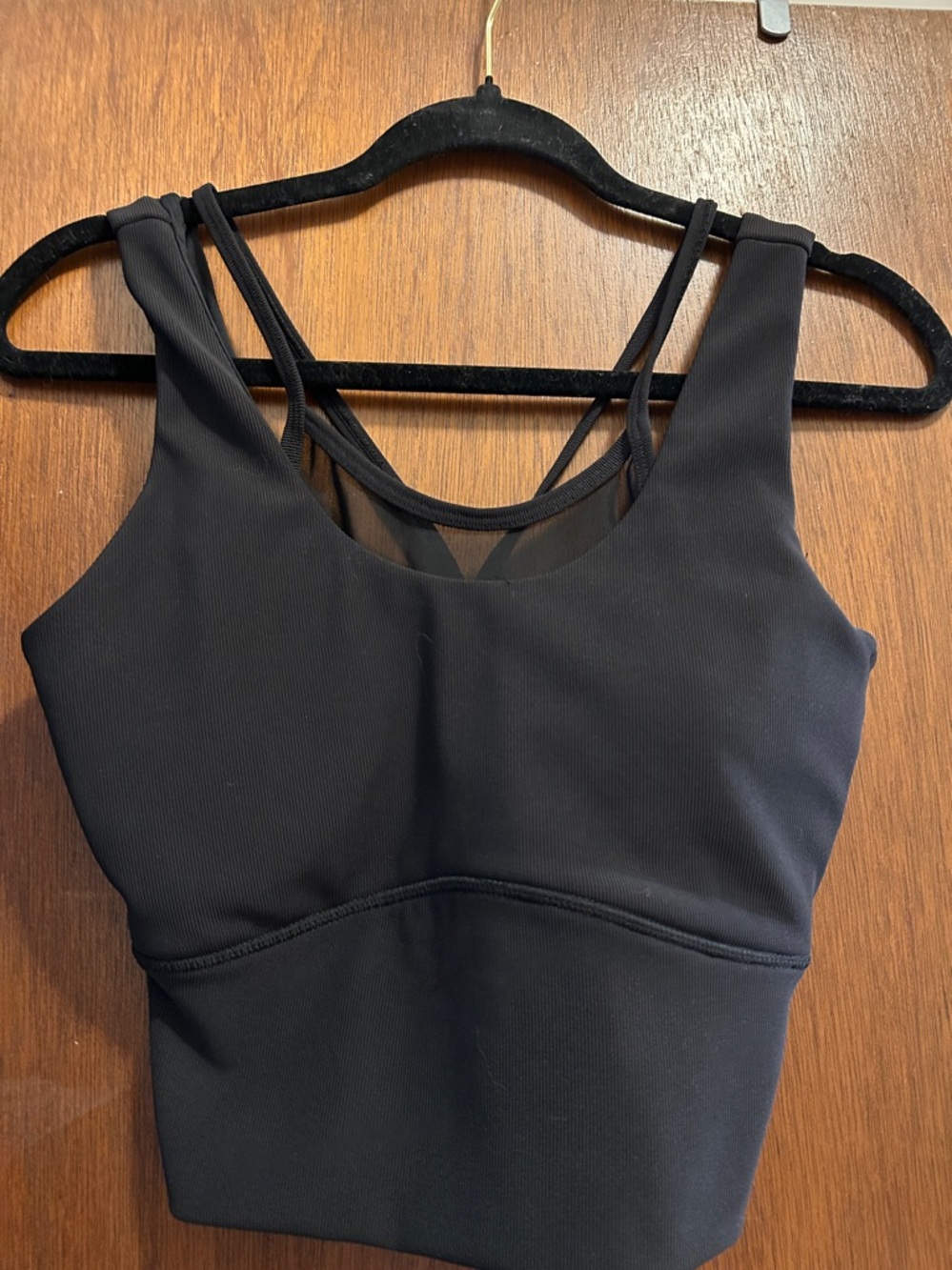Black Strappy Longline Sports Bra